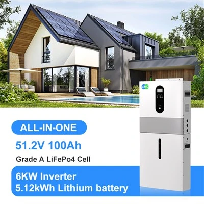 6 kW-os hálózaton kívüli otthoni energiatároló rendszer 51,2 V 100AH ​​All-in-One Lítium akkumulátor